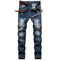 Fit Straight Pants Zipper Denim Mid Waisted Jeans Men's Jeans